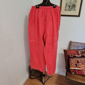 David Dart Pure 100% Linen Baggy 90's Coral pants Size 1X